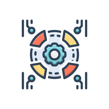 Color illustration icon for automation 