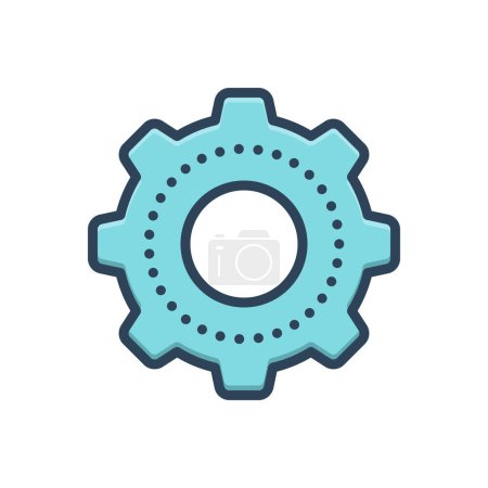 Color illustration icon for gear 