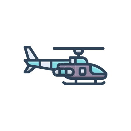 Color illustration icon for helicopter 