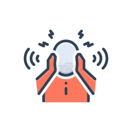 Color illustration icon for hearing voice