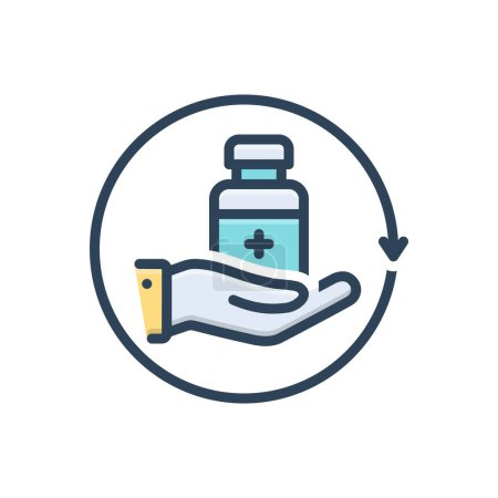 Illustration for Color illustration icon for medication - Royalty Free Image