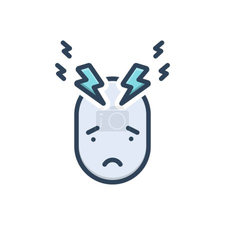Color illustration icon for stress 