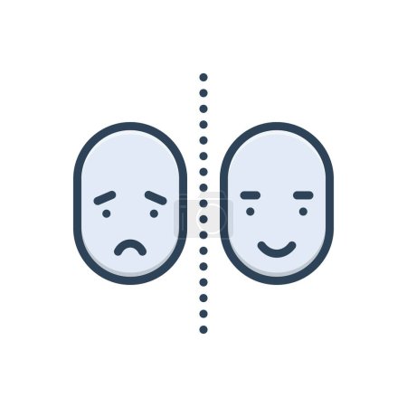 Color illustration icon for bipolar 