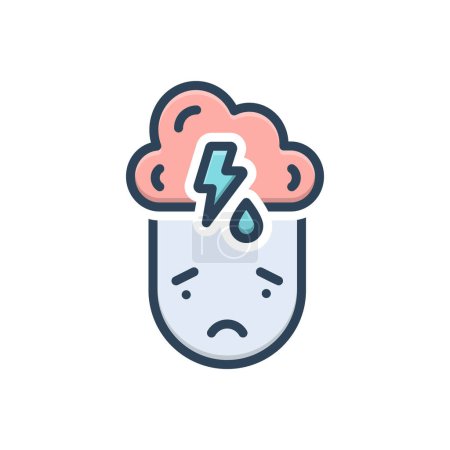 Color illustration icon for depression 