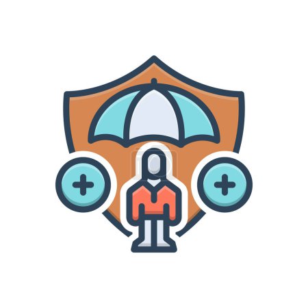 Color illustration icon for life insurance 