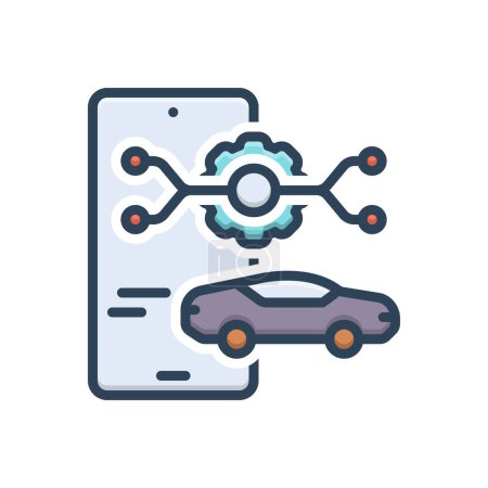 Color illustration icon for mobility 