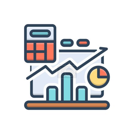 Color illustration icon for stock options