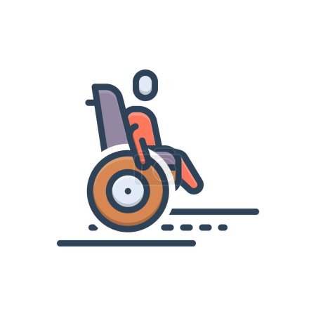 Icône d'illustration couleur pour l'assurance invalidité 