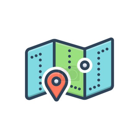 Color illustration icon for map 