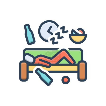 Color illustration icon for lifestyle