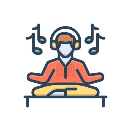 Color illustration icon for relaxation