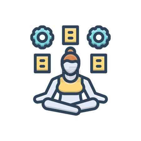 Color illustration icon for stress management 