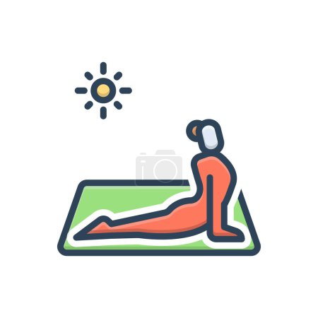 Illustration for Color illustration icon for yoga - Royalty Free Image