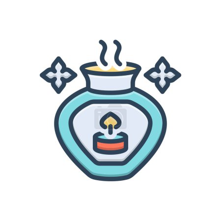 Color illustration icon for aromatherapy  