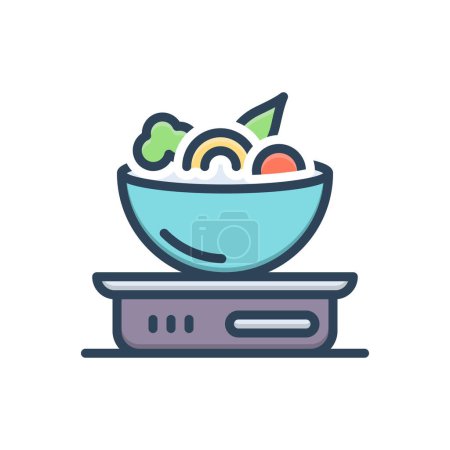 Téléchargez les illustrations : Icône d'illustration couleur pour régime alimentaire - en licence libre de droit