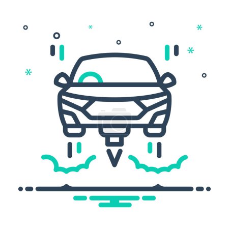 Mix icon for flying car