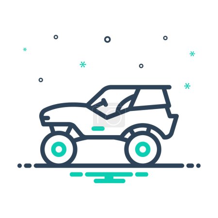 Illustration for Mix icon for buggy - Royalty Free Image