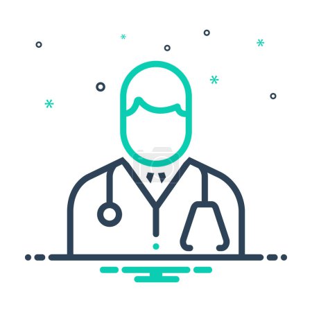 Illustration for Mix icon for doctor - Royalty Free Image