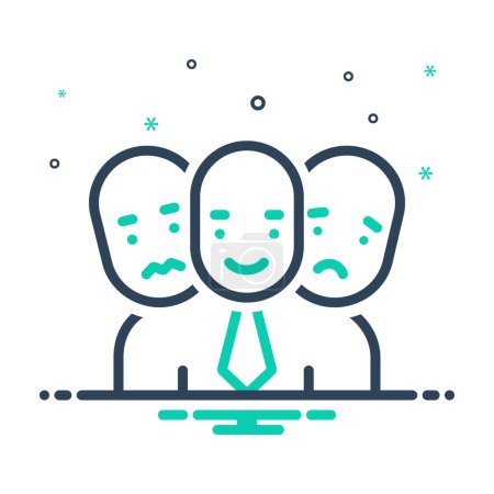 Illustration for Mix icon for multiple personality - Royalty Free Image