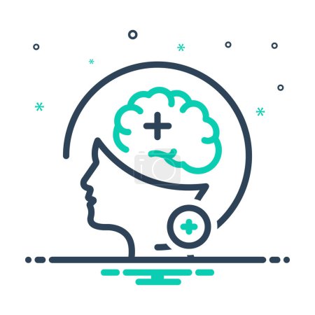 Illustration for Mix icon for mental health - Royalty Free Image