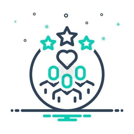 Illustration for Mix icon for loyalty - Royalty Free Image