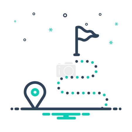 Illustration for Mix icon for destination - Royalty Free Image