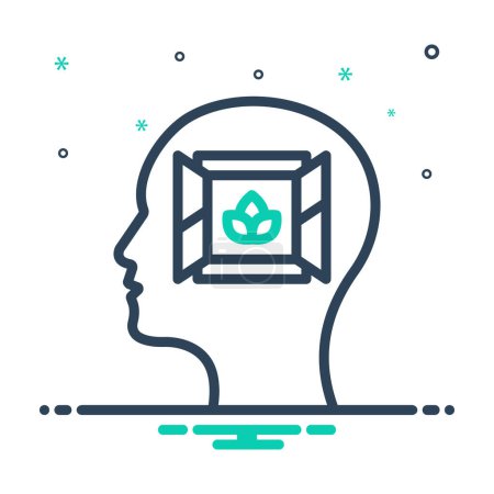 Illustration for Mix icon for mindfulness - Royalty Free Image