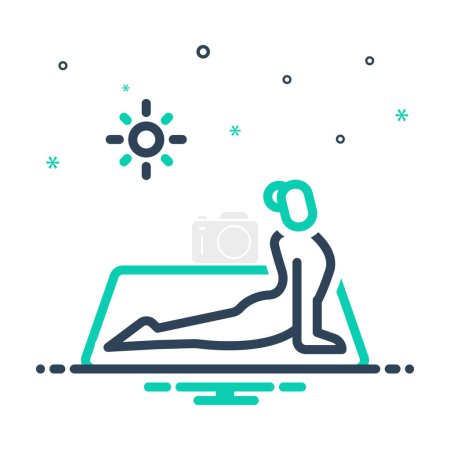 Illustration for Mix icon for yoga - Royalty Free Image