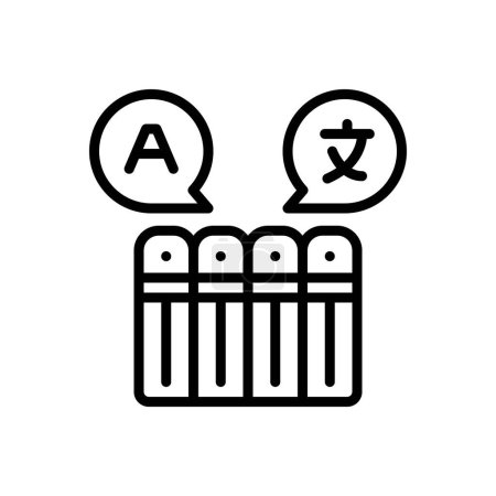 Black line icon for language