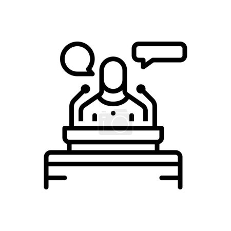 Illustration for Black line icon for speech - Royalty Free Image