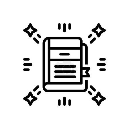 Illustration for Black line icon for dictionary - Royalty Free Image