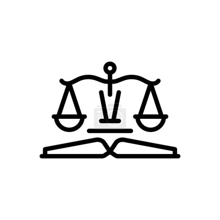 Black line icon for law 