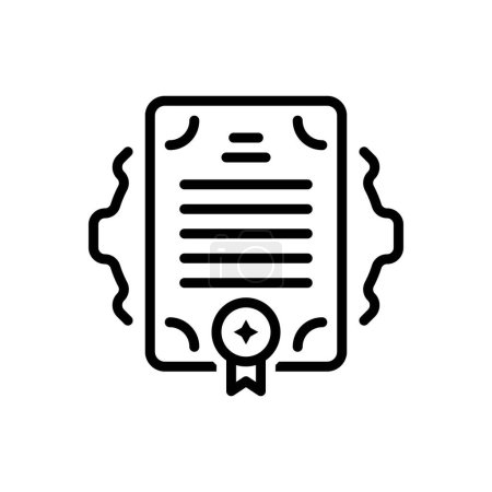 Black line icon for patent 