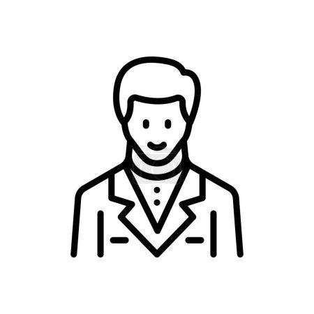 Black line icon for manager 