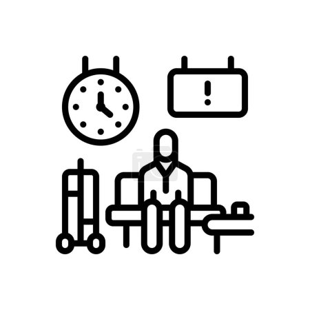 Illustration for Black line icon for delay - Royalty Free Image