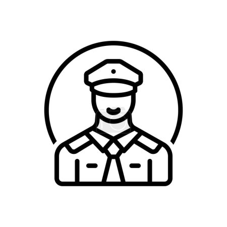 Icono de línea negra para piloto 