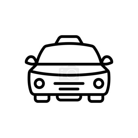 Téléchargez les illustrations : Icône ligne noire pour taxi - en licence libre de droit