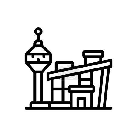 Illustration for Black line icon for airport - Royalty Free Image