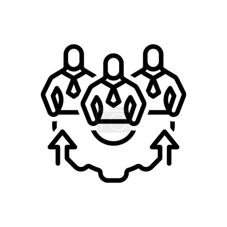 Black line icon for team building