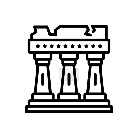 Black line icon for athens 