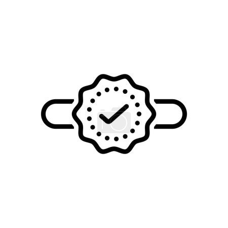 Black line icon for verified 