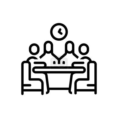 Illustration for Black line icon for meeting - Royalty Free Image