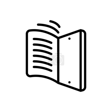 Icono de línea negra para libro electrónico