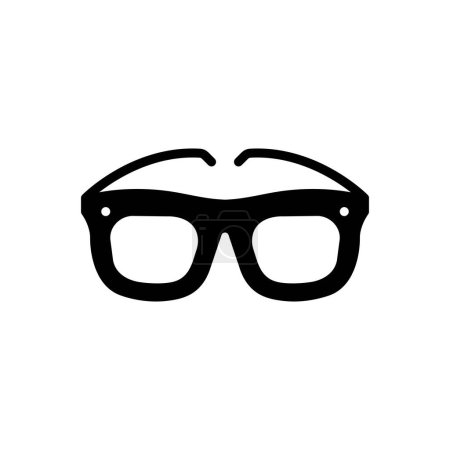 Black solid icon for glasses 