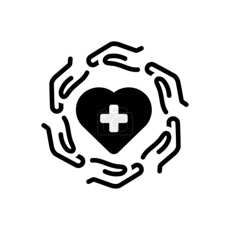 Black solid icon for health care