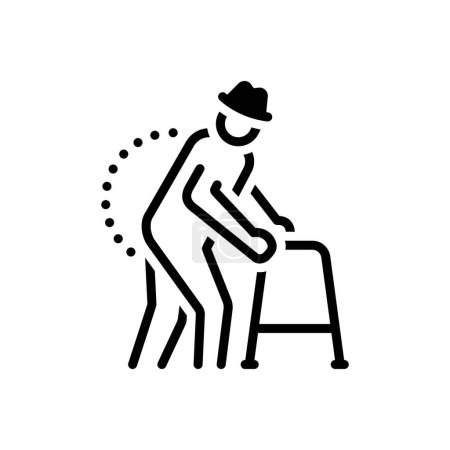 Illustration for Black solid icon for mobility - Royalty Free Image