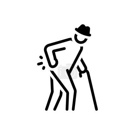 Black solid icon for back pain