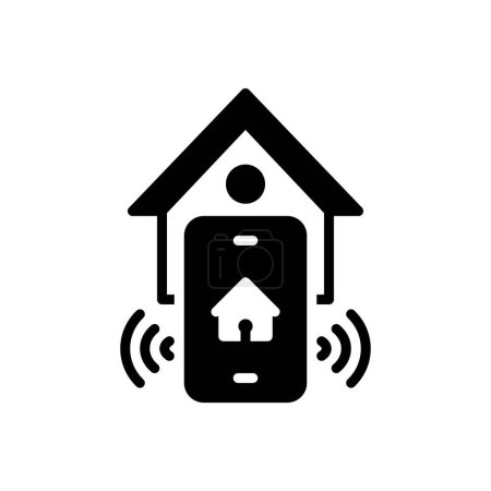 Black solid icon for smart home