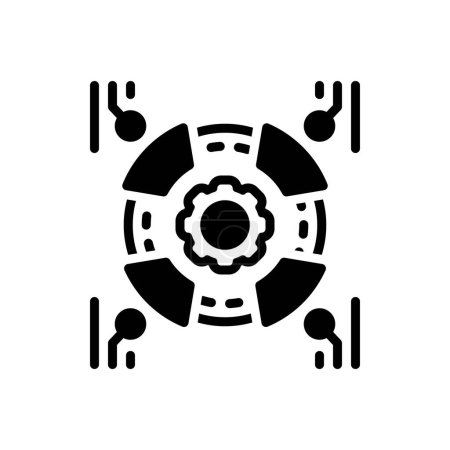 Black solid icon for automation 