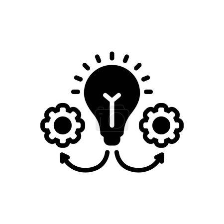 Black solid icon for idea execution